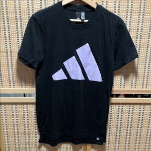 Adidas Black and Purple Short Sleeve Tee